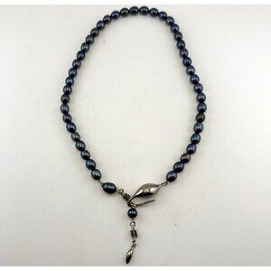 Michael Dawkins Necklace Pearl Sterling Silver 925 Teardrop Pod Organic Modern